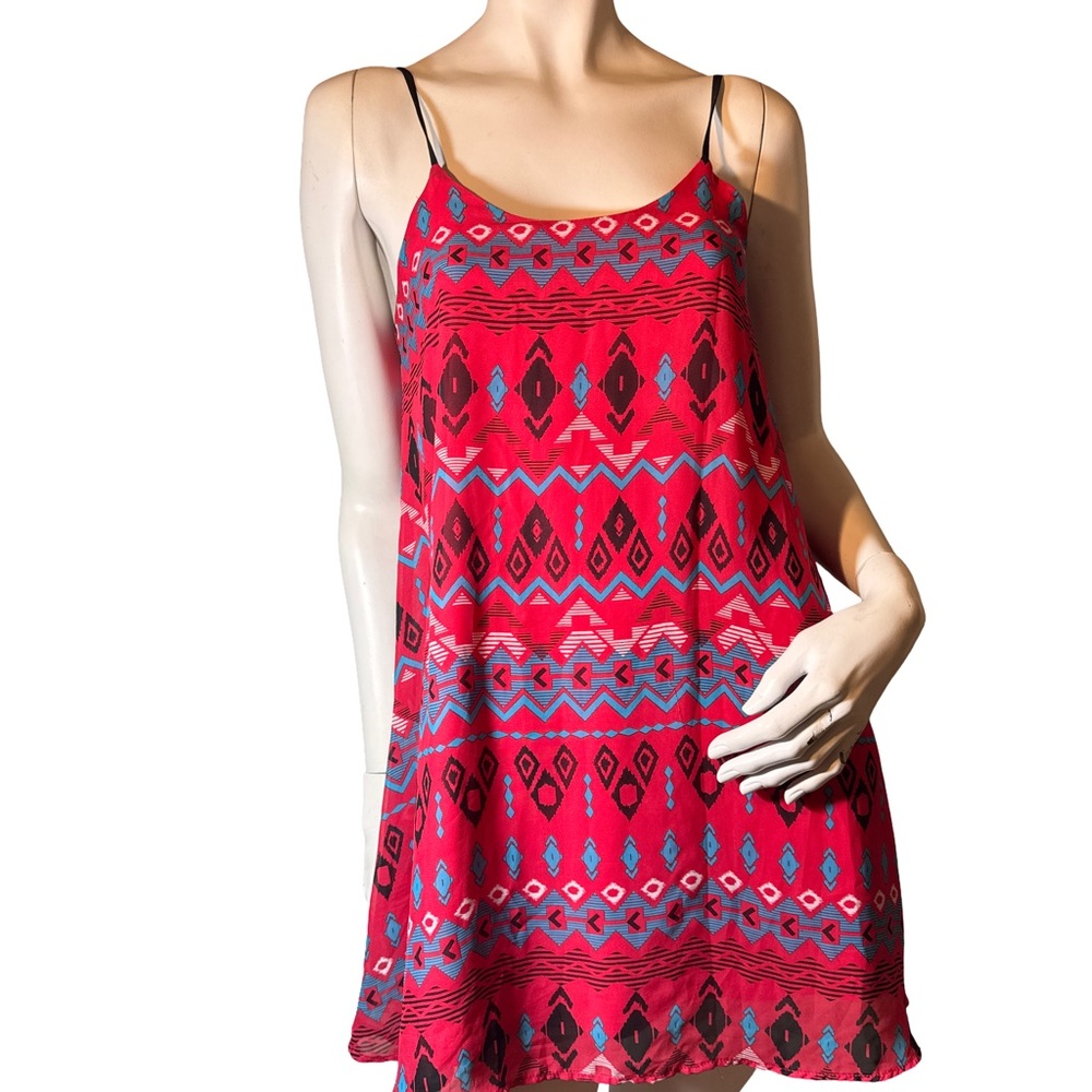 Charlotte Russe Multicolor Tribal Print Loose fit Cami Tank Dress